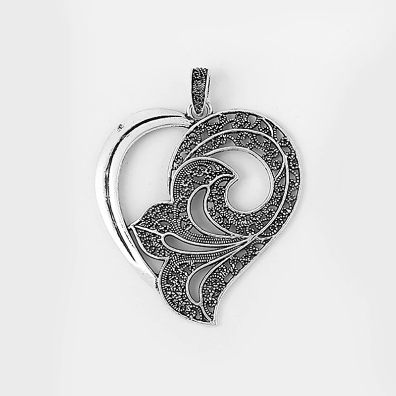 2 шт. подвеска в виде сердца 65 х61 мм|pendant for necklace|large pendants necklaceslarge silver |