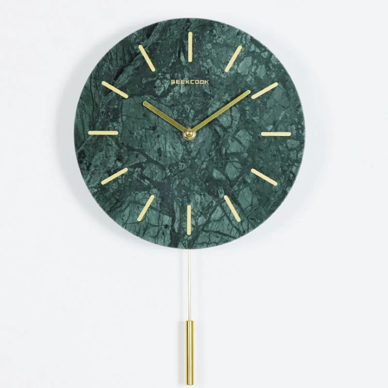 Large 14 Inch Silent Retro Wall Clock with Pendulum for Livi