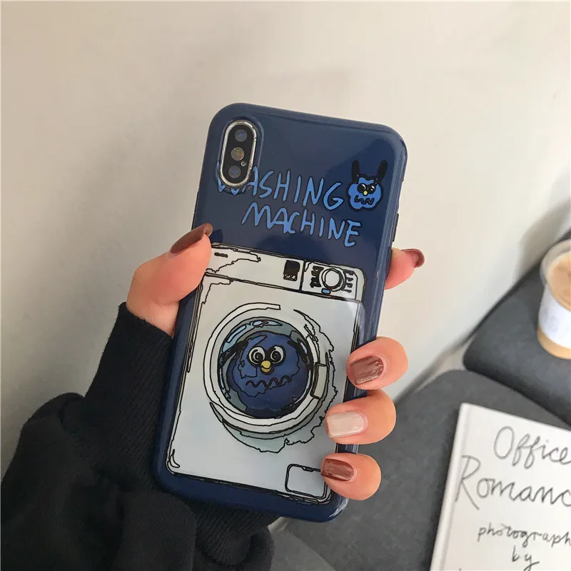Синий мультяшный уличный креативный мягкий чехол для Apple iphone 6 6s 7 8 Plus X XS XR MAX