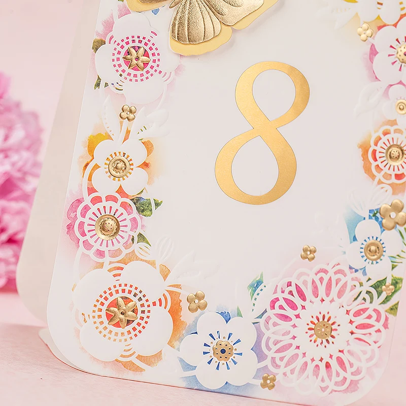 Лазерная резка 3D Бабочка Цветочный Дизайн Свадебные рассадочная карточка с