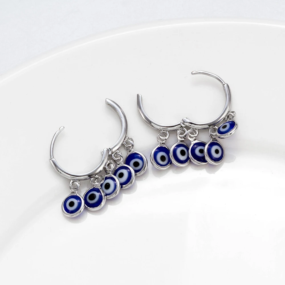 Серьги из голубого бисера с кисточками от сглаза, медные серьги для женщин и девушек, ювелирные изделия, подарок, турецкий стиль, женские серьги EY5354