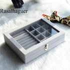 Роскошный серый бархатный шкатулка для ювелирных изделий, чехол для колец, сережек, браслетов, ожерелий или других украшений, органайзер для хранения