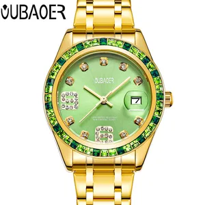 Женские кварцевые наручные часы OUBAOER, наручные часы с автоматическим датой, для женщин
