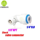 Детали фильтра для воды, 2 шт., трубка с наружным диаметром 14 дюйма * 18 дюйма, NPT BSP, обратный клапан с внутренней резьбой, быстроразъемный соединитель для аквариума для системы очистки воды обратного осмоса 4042