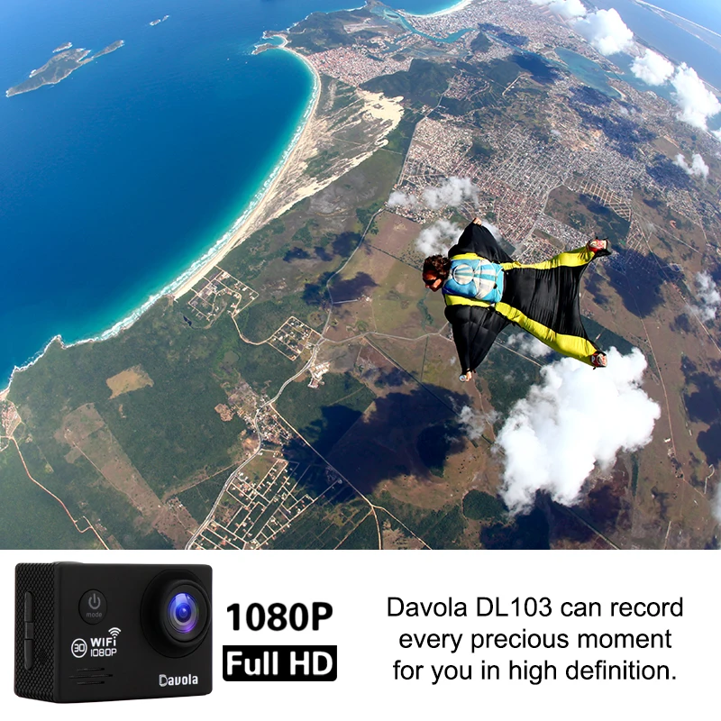 Davola HD1080p экшн-камеры Wi-Fi go спортивная водонепроницаемая камера для подводной