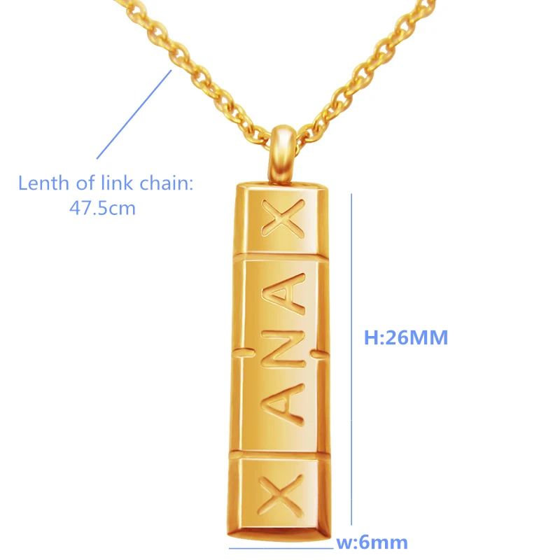Модные Нержавеющая сталь Xanax Вертикальная таблетки бар Подвеска Цепочки и