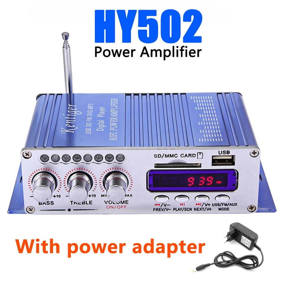 Hi Fi HY502 аудио усилитель мощности USB MP3 DVD CD FM SD цифровой плеер для мотоцикла авто