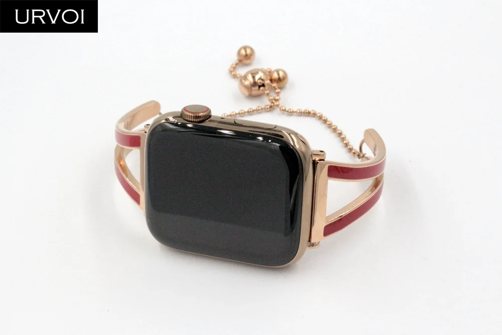 URVOI браслет для Apple Watch 4 3 2 1 ремешок 40 мм 44 манжета из нержавеющей стали роскошный