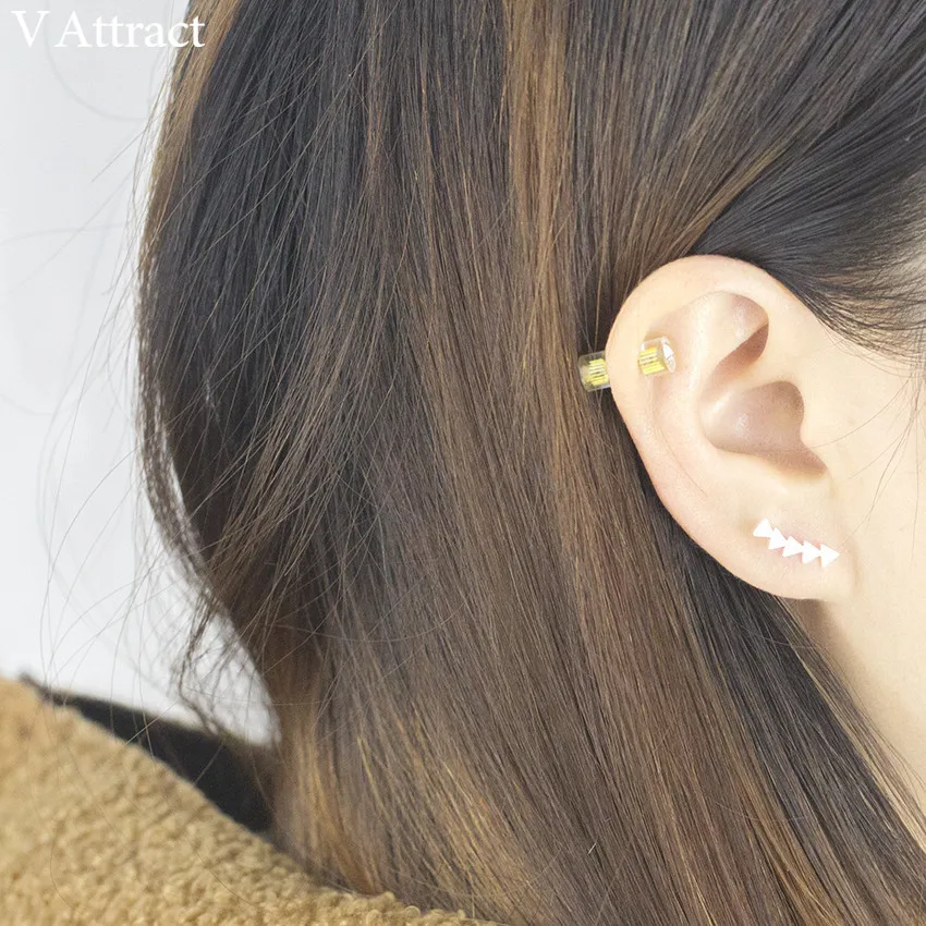 V привлечь 2017 геометрический bijoux Золото Треугольники в линии Earcuff гусеничный