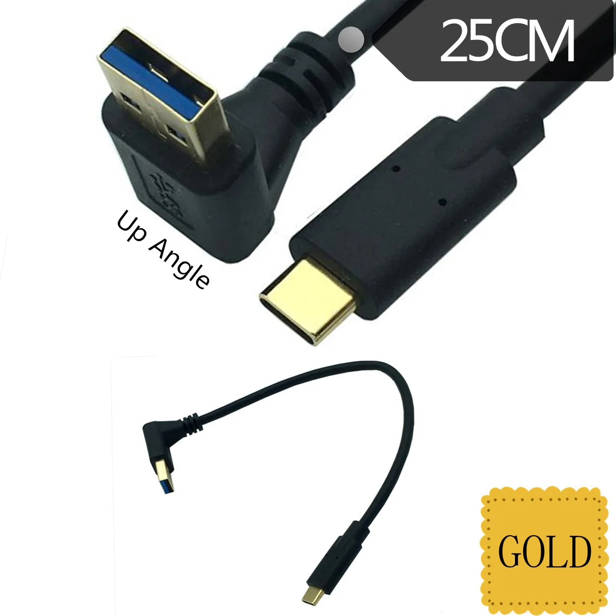 Позолоченные USB3.0 версия AM верхний изгиб/Тип C прямо голова ноутбук телефону
