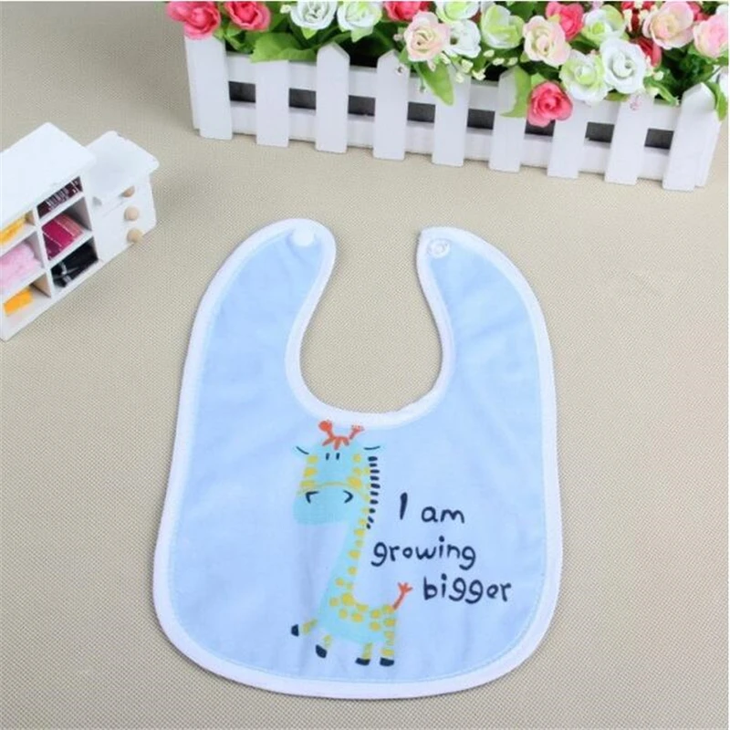 4pcs/Lot Cartoon Giraffe Infant Baby Bibs Children Waterproof Dinner Feeding Cotton Towel 4 Colors Newborn Burp Clothes | Детская одежда