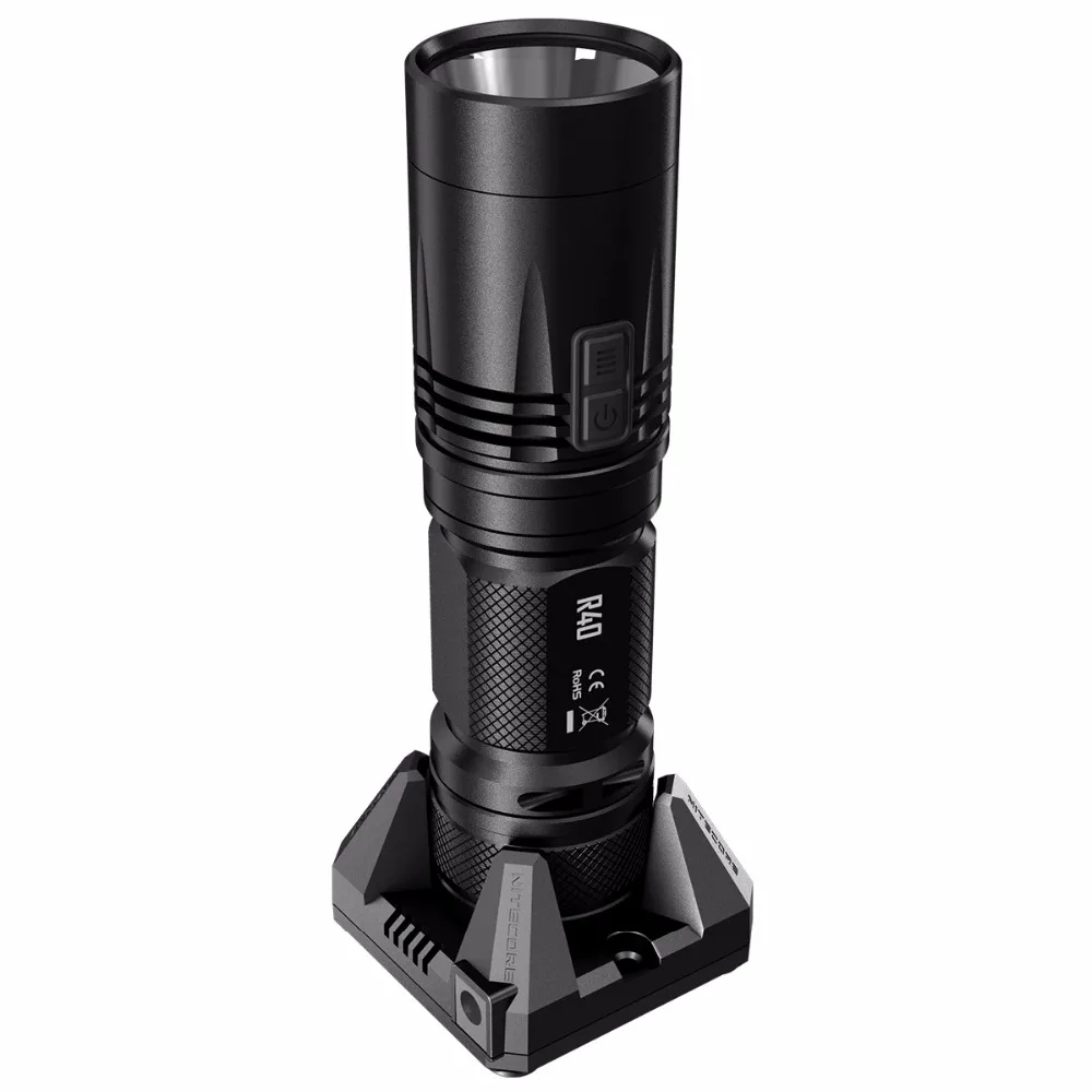 Тактифонарь фонарик NITECORE R40 максимальное расстояние луча 1000 люмен 520 м|Фонарики и