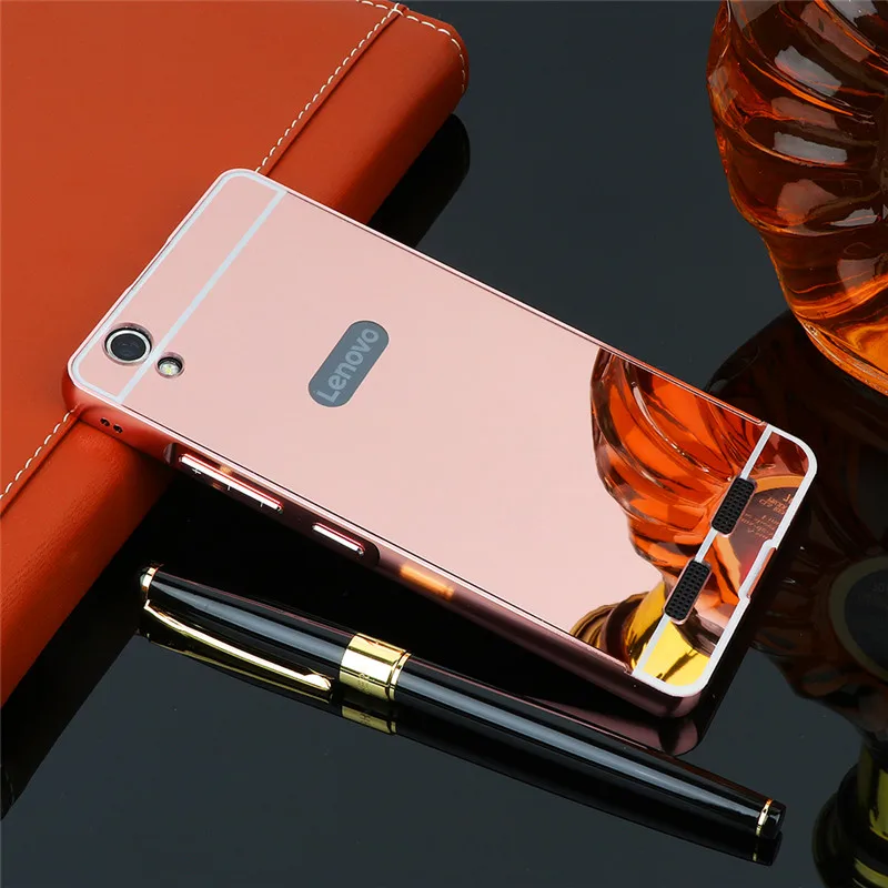 Зеркальный чехол Lenovo Lemon K10e70 металлический алюминиевый каркас с зеркальной