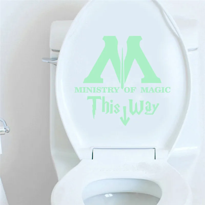 YRHCD Nordic style DIY ministry of magic Luminous toilet Sticker Minimalist Fluorescent Wallpaper for bathroom Decoration | Дом и сад