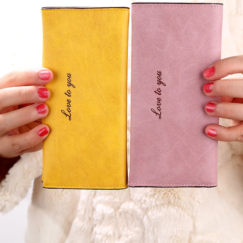 Лидер продаж! Модный женский длинный кошелек из матовой полированной