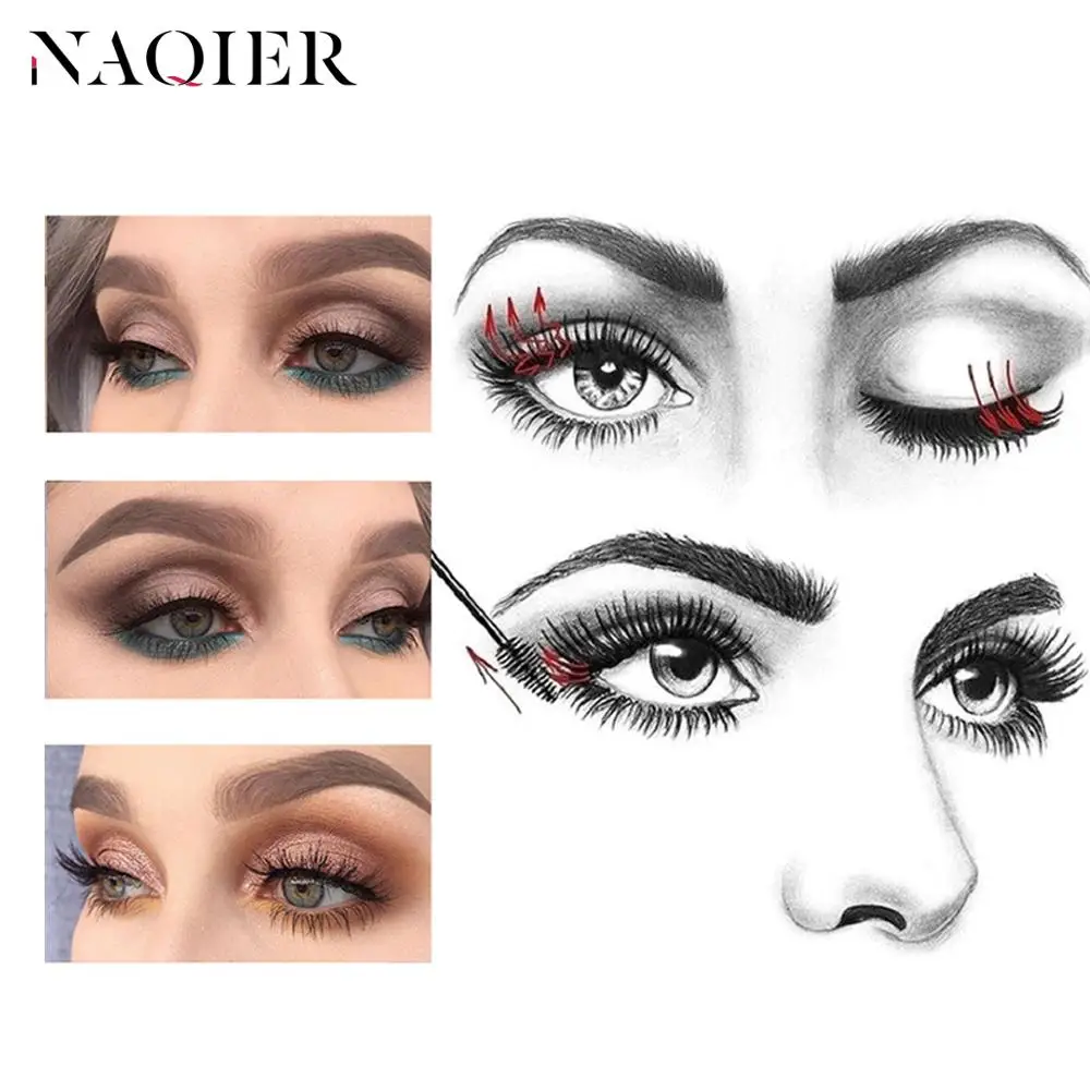 Модные милые 4D Волокно Тушь для ресниц Длинные черные Lash ресницы расширение Водонепроницаемый глаз Макияж