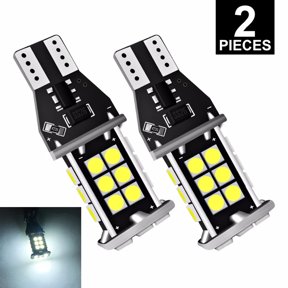 2 шт. T15 W16W высокое качество 24SMD 3030 светодиодный CANBUS без ошибок автомобиля задние
