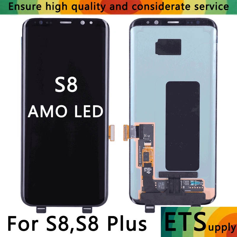 100% OL Super AMOLED ЖК дисплей Экран для Samsung Galaxy S8 Дисплей G950 плюс G955 сборки Замена с клеи