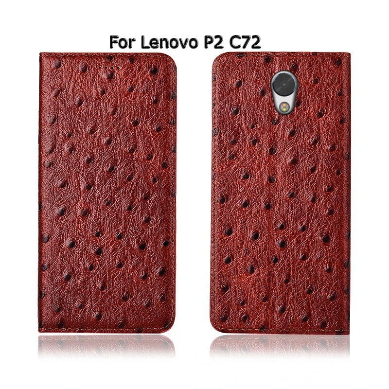 Чехол из натуральной коровьей кожи с текстурой страуса для Lenovo Vibe P1 P2 P70 P70T Z90