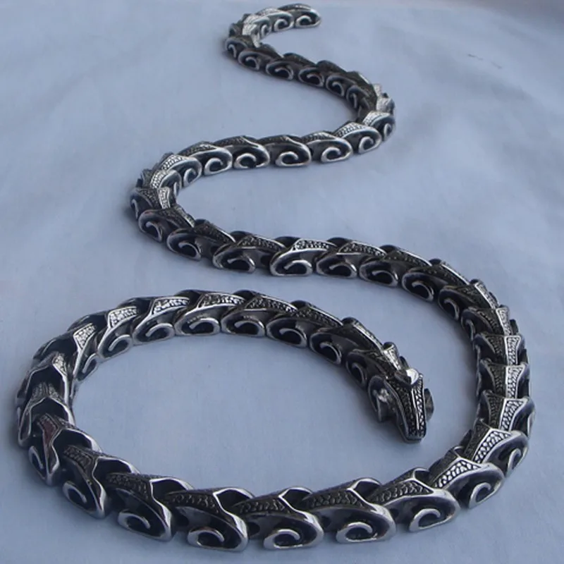 10 мм мужское ожерелье из нержавеющей стали 316L с цепочкой Dragon Bone 2 способа ношения