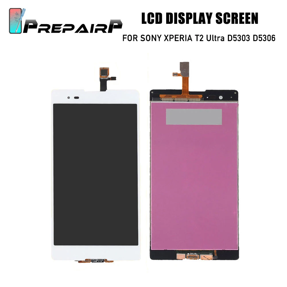 PrepairP ЖК-экран для sony xperia T2 Ультра ЖК-дигитайзер дисплей экран в сборе ЖК D5303 D5306 |