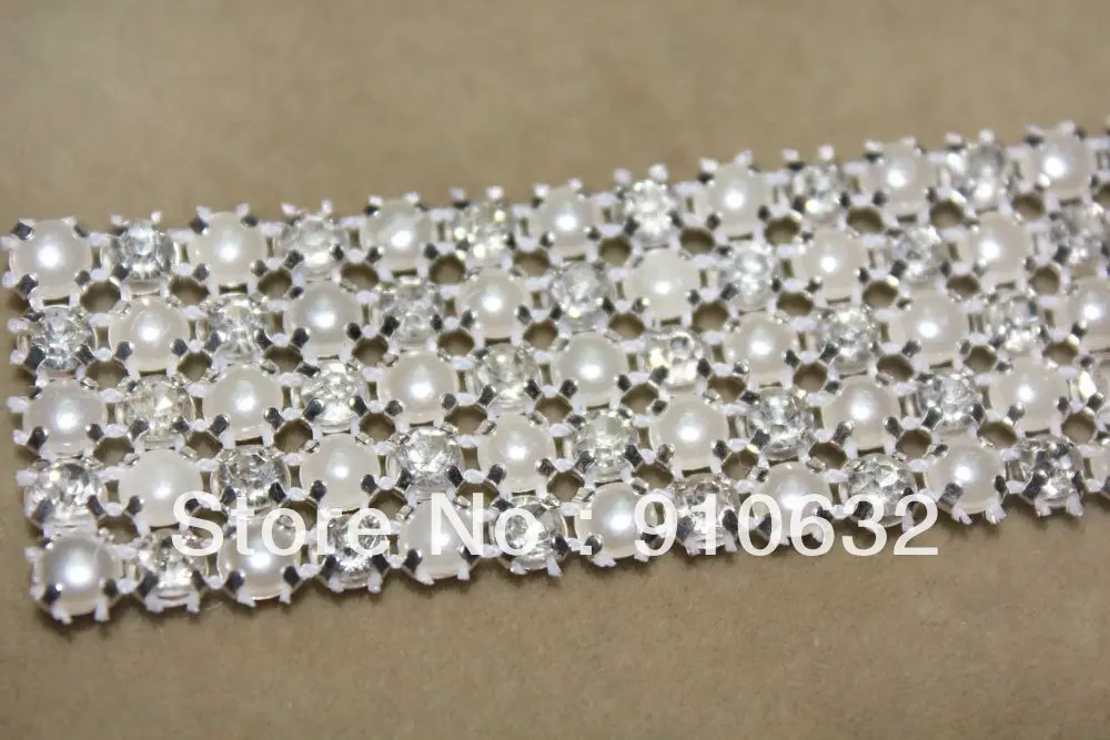 1 ярд 5 рядов мм класс А настоящие алмазные Стразы кристаллы и жемчужины швейная