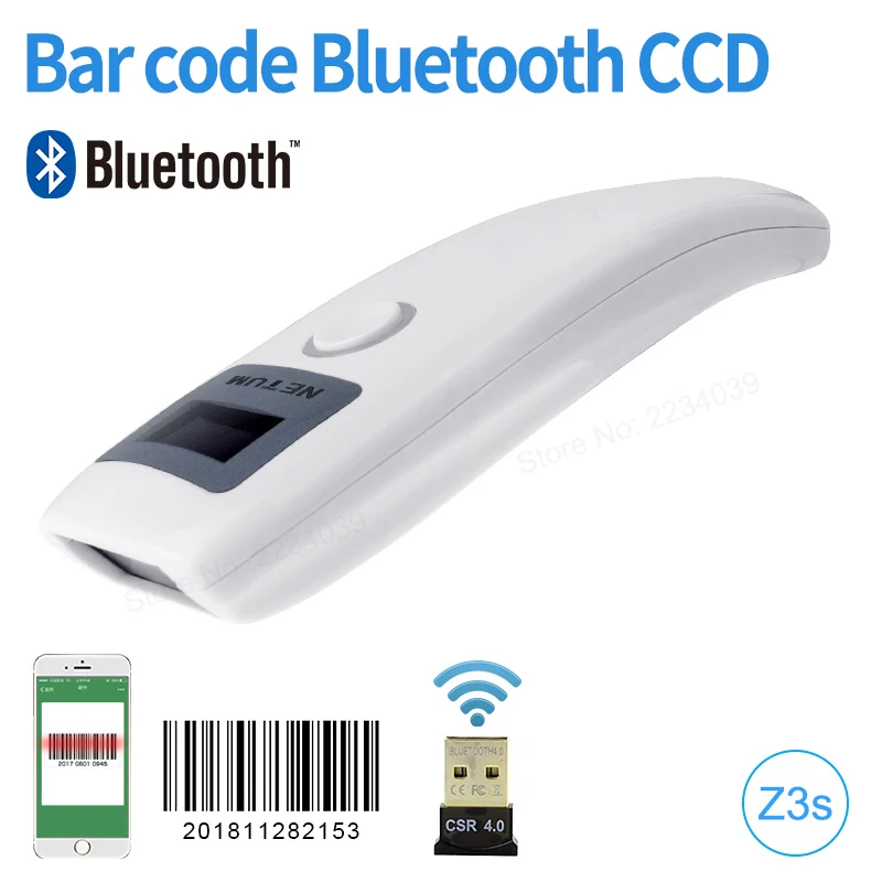 Беспроводной портативный сканер штрих кодов Bluetooth CCD Φ 1D с функцией сканирования
