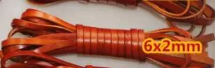 flat 6x2mm 2 м 2/3/4/5/6/8/10 мм Шнур из натуральной кожи на плоской подошве; круглый коричневый в стиле «Ретро» из коровьей кожи шнур веревочный браслет выводов, сделай сам, ювелирное изделие - Цвет: flat 6x2mm