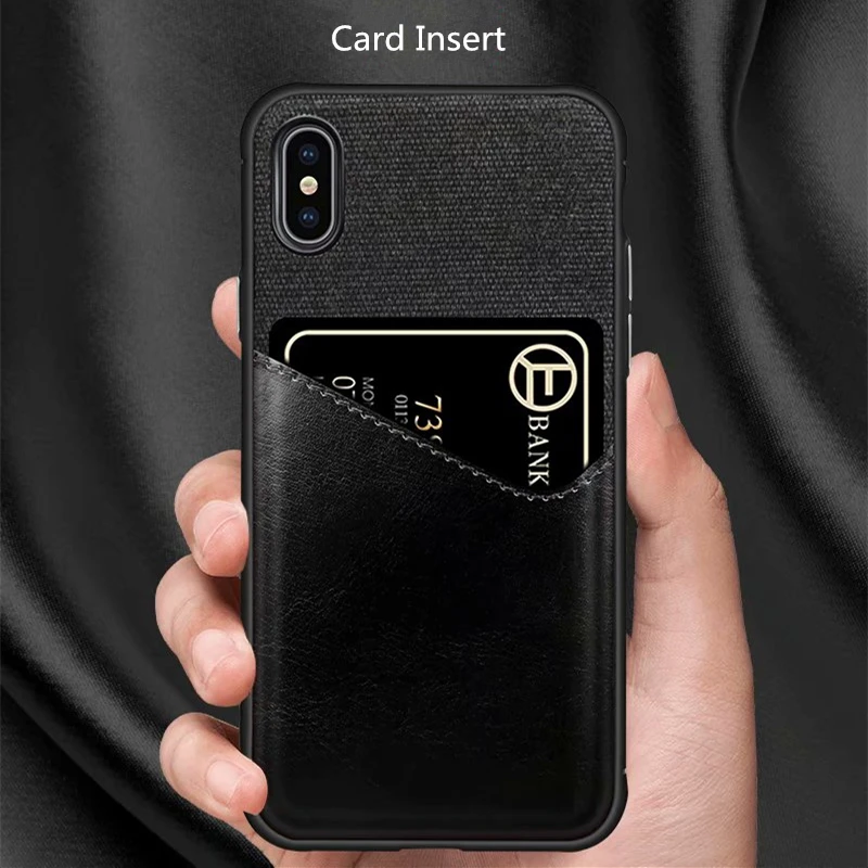 Тканевый чехол из искусственной кожи для iPhone X XS XR Max Leather 6 6s 7 8 plus Противоударная