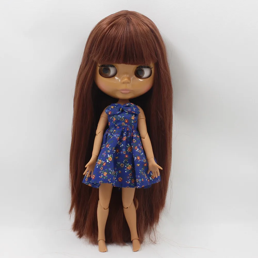 Ледяная кукла DBS Blyth 1/6 bjd красно каштановые волосы темная кожа совместное тело