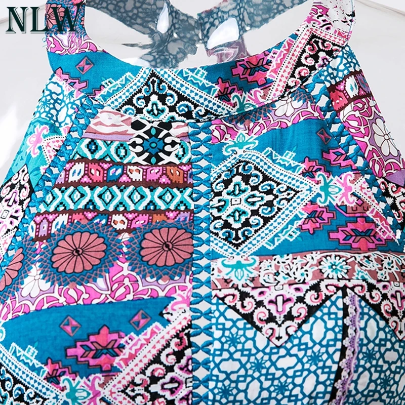NLW Boho Летнее пляжное макси платье с большим разрезом народный цветочный принт