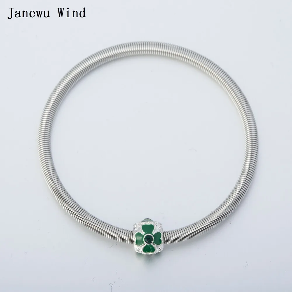 Janewu Wind silver color chain beautiful pendant bangle Bracelet women Sunflower pattern oil painting for men | Украшения и