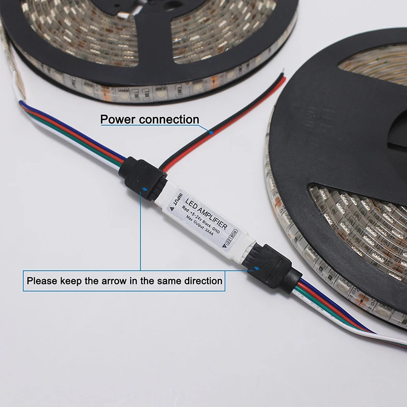 DC5 24V ультра тонкий мини портативный RGB Светодиодные полосы света усилитель