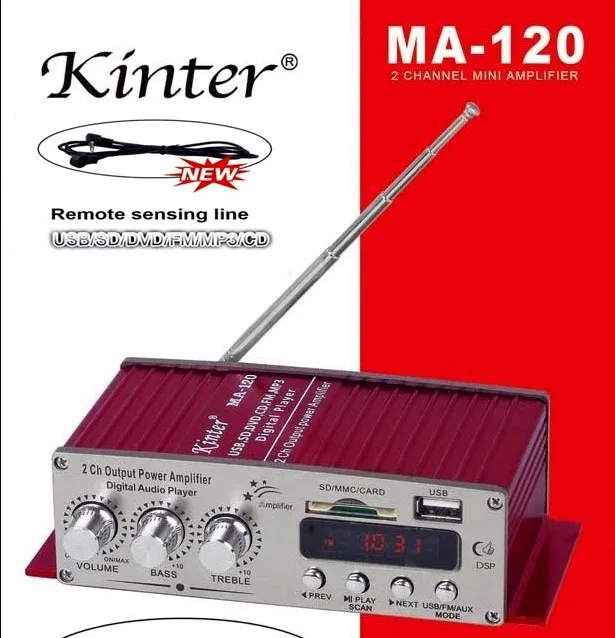 Hi-Fi USB MP3 DVD компакт-диск FM SD 12 V цифровой плеер звук модель аудио музыкальный плеер для автомобиля мотоцикла Авто Радио Стерео Мощность усилитель