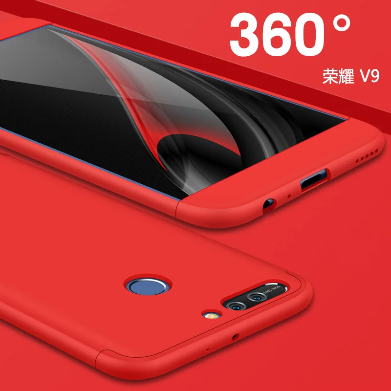 Для huawei honor 8 PRO Чехол для huawei honor V9 чехол PC матовый Роскошный 360 Защитный чехол для huawei honor 8 pro V9 бампер чехол - Цвет: Red