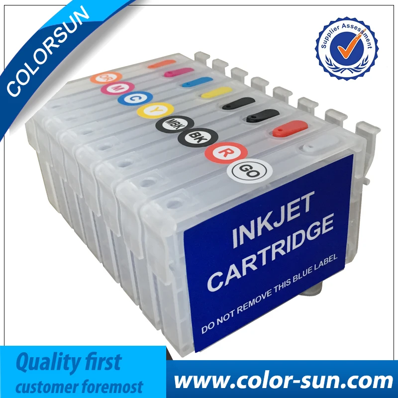 

New 8 pcs T1590- T1599 Refillable Ink Cartridge For Epson Stylus Photo R2000 Printer With ARC Chips