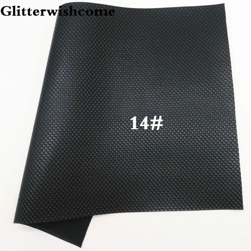 Glitterwishcome 21X29 см A4 размер винил для бантов тисненая рыбья чешуя кожа Русалка Fabirc кожа ткань винил для бантов, GM006A - Цвет: 14
