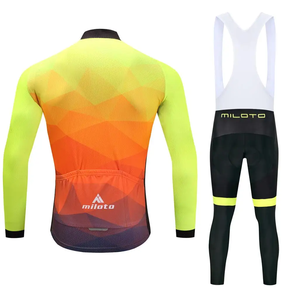 2022 Fluorescent Men's Ciclismo Cycling Jersey Set Long Sleeve Autumn Bicycle MTB Road Bike Tops Clothing Wear Maillot | Спорт и
