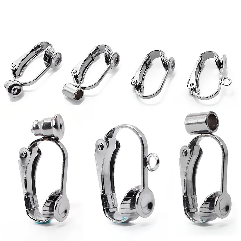 Earrings Adapter Stainless Steel Non-pierced Clip Back on Converters Earring Settings DIY Findings NO Fade | Украшения и