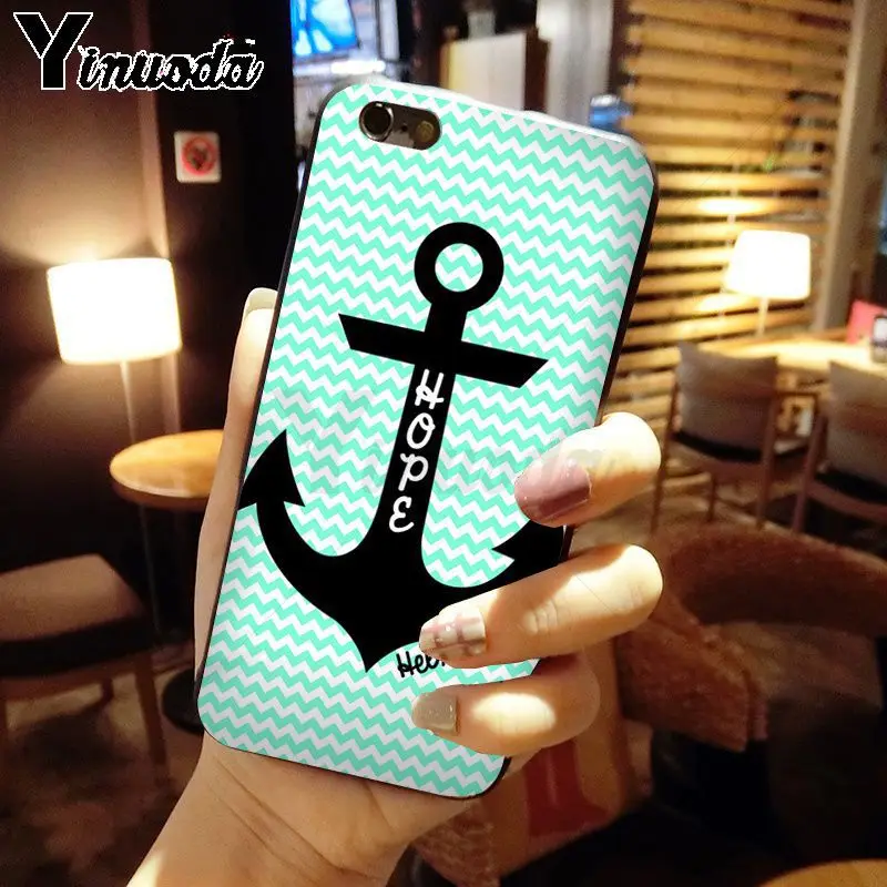 Yinuoda морской тату синяя лодка якорь искусство фото мягкий чехол для телефона iphone X