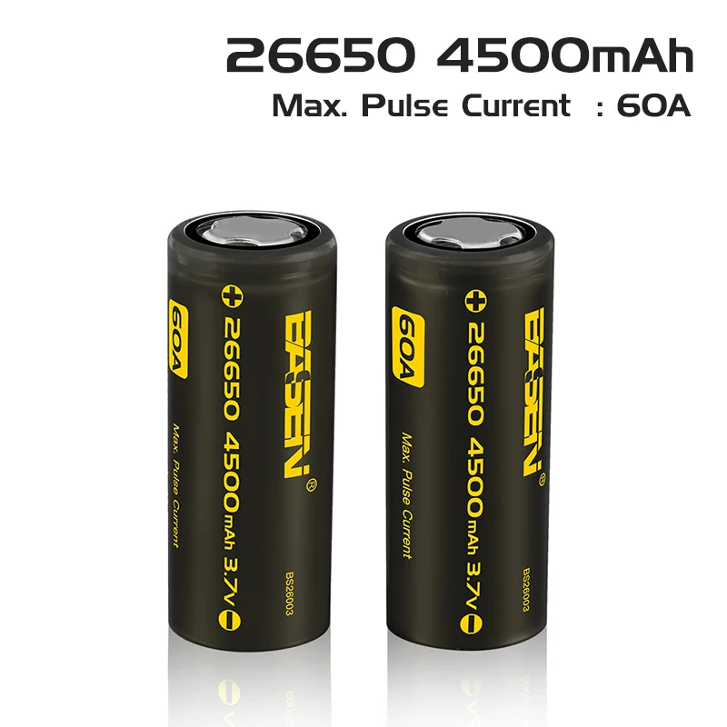 BS26003 basenbattery 26650 4500 мАч аккумуляторной батареи 3 7 В литий ионная аккумуляторная 30A