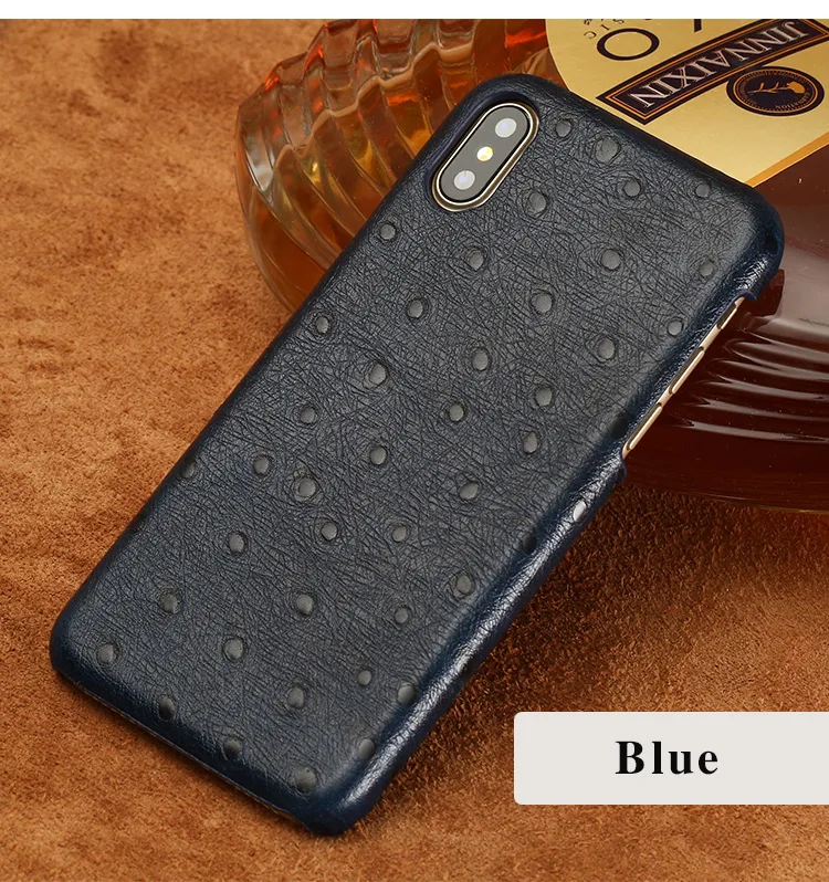 Чехол LANGSIDE из натуральной кожи для LG G7 G5 V30 V40, роскошный чехол из кожи страуса с текстурой, Воловья кожа, ручная работа, задняя крышка на заказ