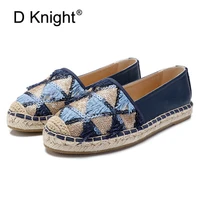 new summer espadrilles casual loafers women round toe office flats fisherman shoes pink blue fashion slip on hemp ladies shoes