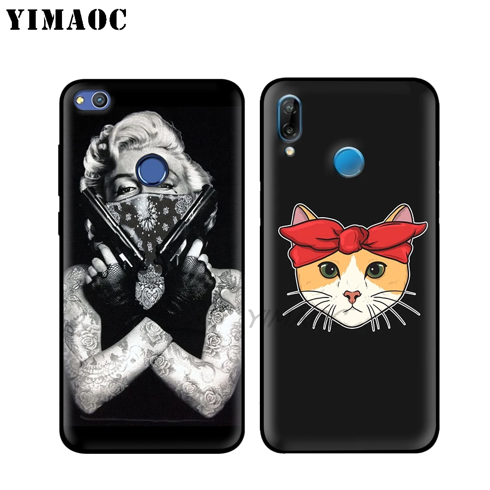 YIMAOC Кот-Гангстер бандана мягкий чехол для huawei P30 P20 Pro P10 P9 P8 2015 2017 P Smart плюс Z 2019 Nova 5i 4