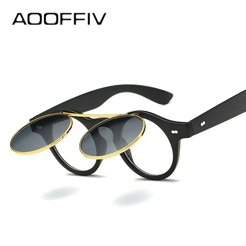 AOOFFIV ретро солнцезащитные очки для мужчин специальный дизайн открытые линзы