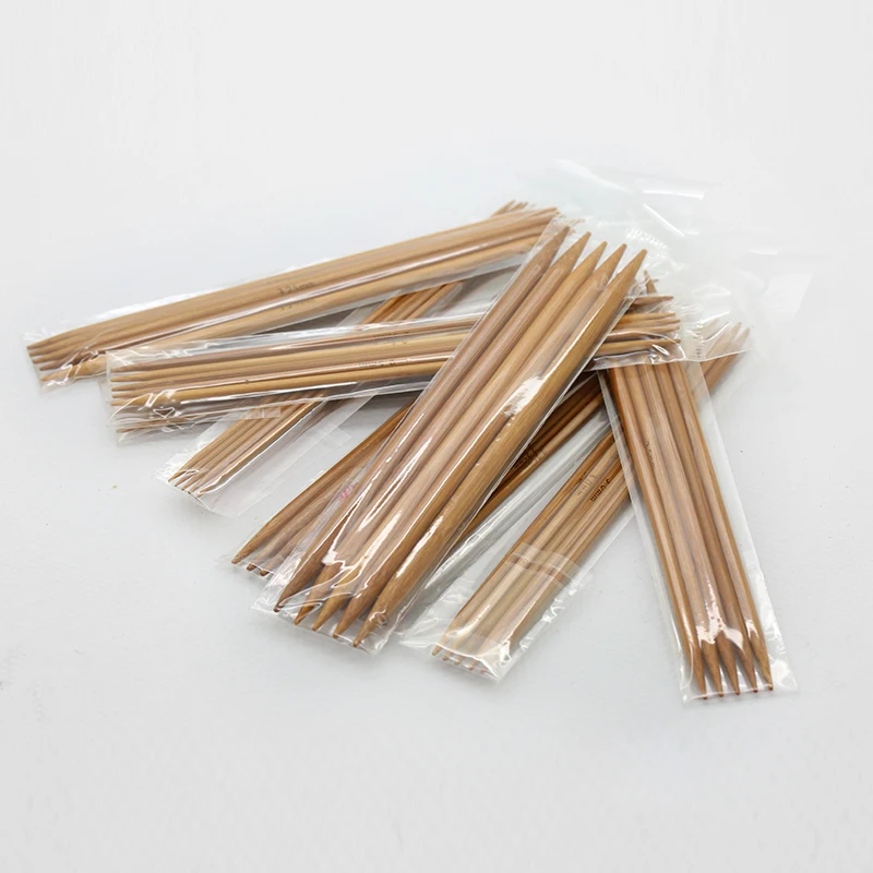 Итого 55 шт. 11 размеров 13 см двойные Заостренные Бамбуковые темные патиновые спицы