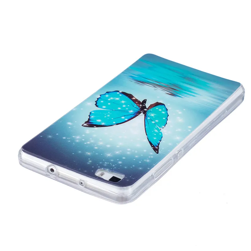 Huawei P8 Lite чехол светящиеся животные аниме Мягкая силиконовая задняя накладка