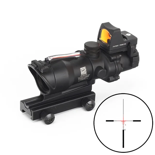 Охотничий Прицел ACOG 4X32 красный зеленый оранжевый с подсветкой тактический