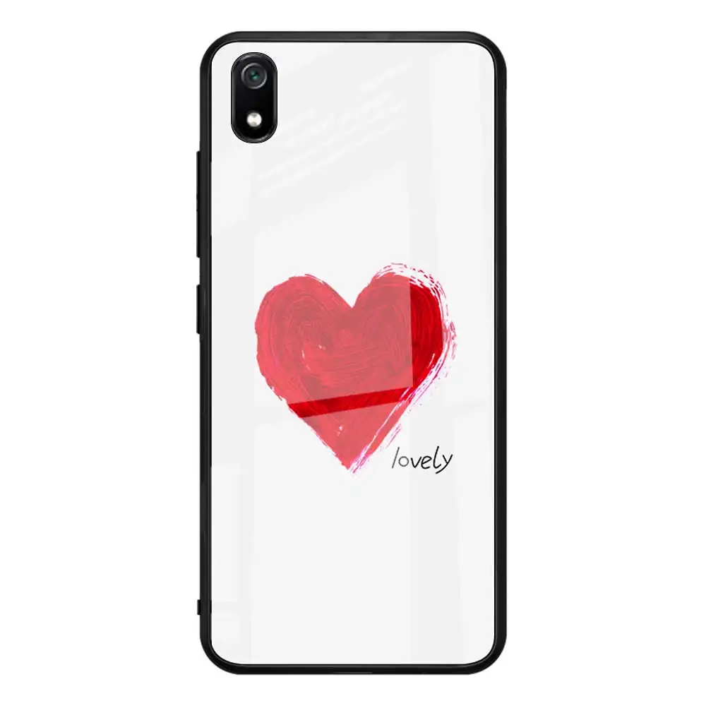 01 Чехол с рисунком для Xiao mi Red mi 7A 7 A, чехол, стеклянный чехол с узором для Xiao mi 7A Red mi 7A, милый глянцевый чехол с цветочным рисунком - Цвет: 01