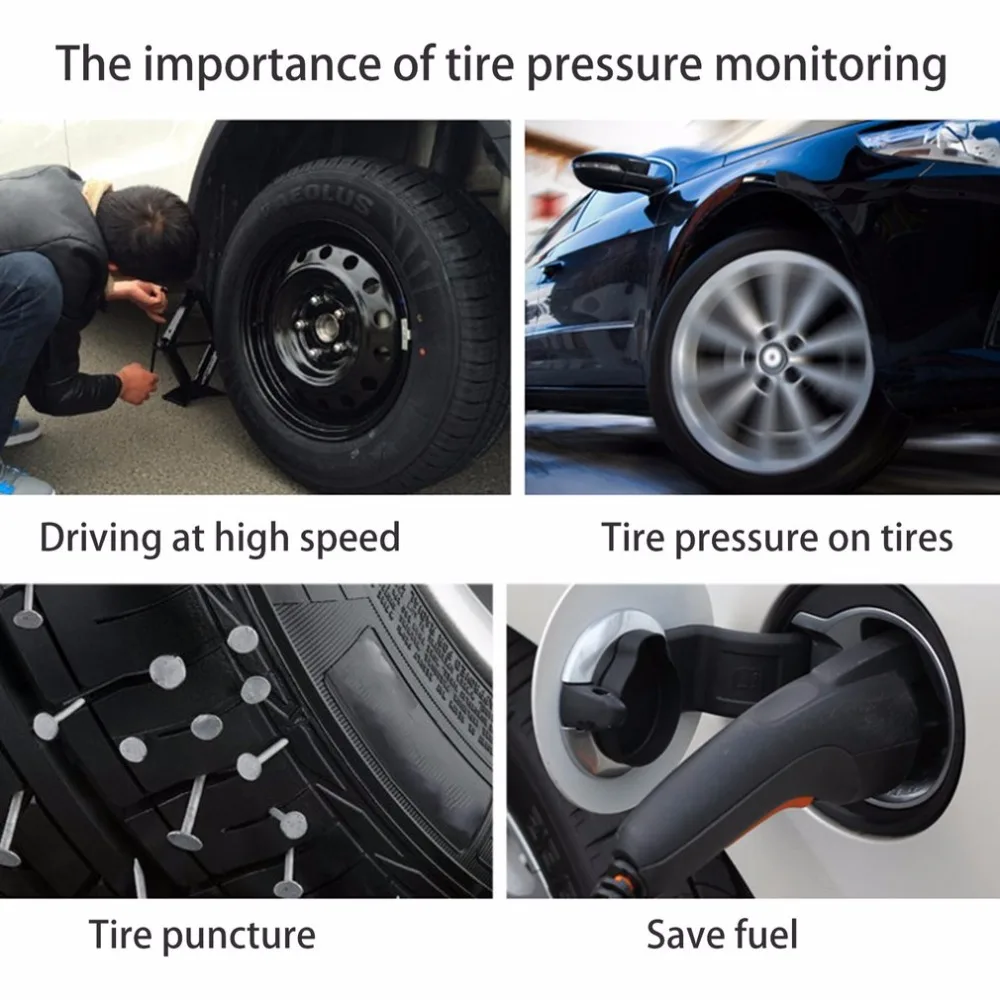 Автомобильный Солнечный TPMS внутренний/внешний датчик давления в шинах монитор беспроводной контроль давления в шинах Система сигнализации ЖК-дисплей цветной дисплей
